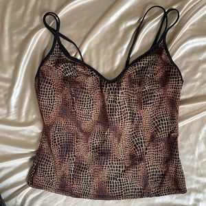 Women’s Vintage 90s Crocodile Print Sporty Camisole / Swimsuit Top